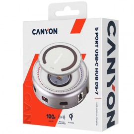 USB разветвитель с беспроводной зарядкой Canyon CNS-TDS07DG