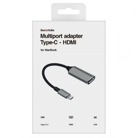 Адаптер Barn&Hollis Type-C - HDMI серый