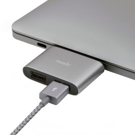 Переходник Moshi USB-C to Dual USB-A серый (99MO084214)