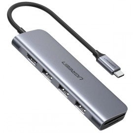 Переходник uGreen CM195 USB-C to 3 Ports USB3.0-A Hub +HDMI +TF/SD