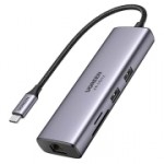 Переходник uGreen CM512 USB-C Multifunct. Adapter with Ethernet