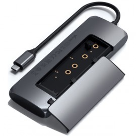 Переходник Satechi USB-C Hybrid Multiport w/SSD Enclosure Grey