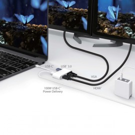 Переходник j5create USB-C HDMI и VGA с USB Type-A 3.0 PD (JCA175)