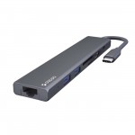 Переходник Deppa USB Type-C, HDMI, PD, 2xUSB 3.0, RJ45, microSD/SD