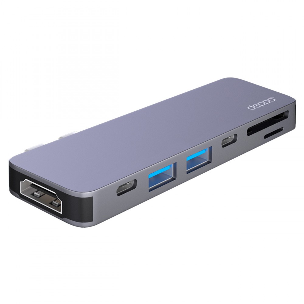 Переходник Deppa Адаптер USB-C 7-в-1 графит