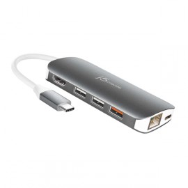 Переходник j5create USB-C HDMI Ethernet USB Type-A 3.1 PD 3.0(JCD383) 