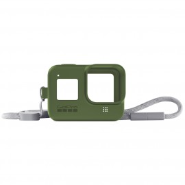 Силиконовый чехол с ремешком GoPro Sleeve + Lanyard HERO8 Green (AJSST-005)