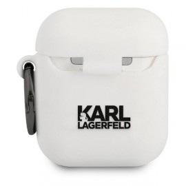 Чехол Karl Lagerfeld для Airpods 1/2 Silicone With Ring KLACA2SILCHWH