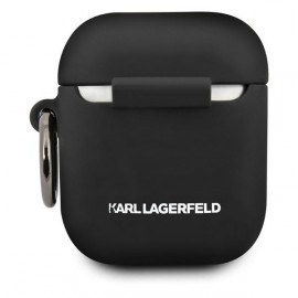 Чехол Karl Lagerfeld для Airpods 1/2 Silicone With Ring (KLACCSILKHBK) 