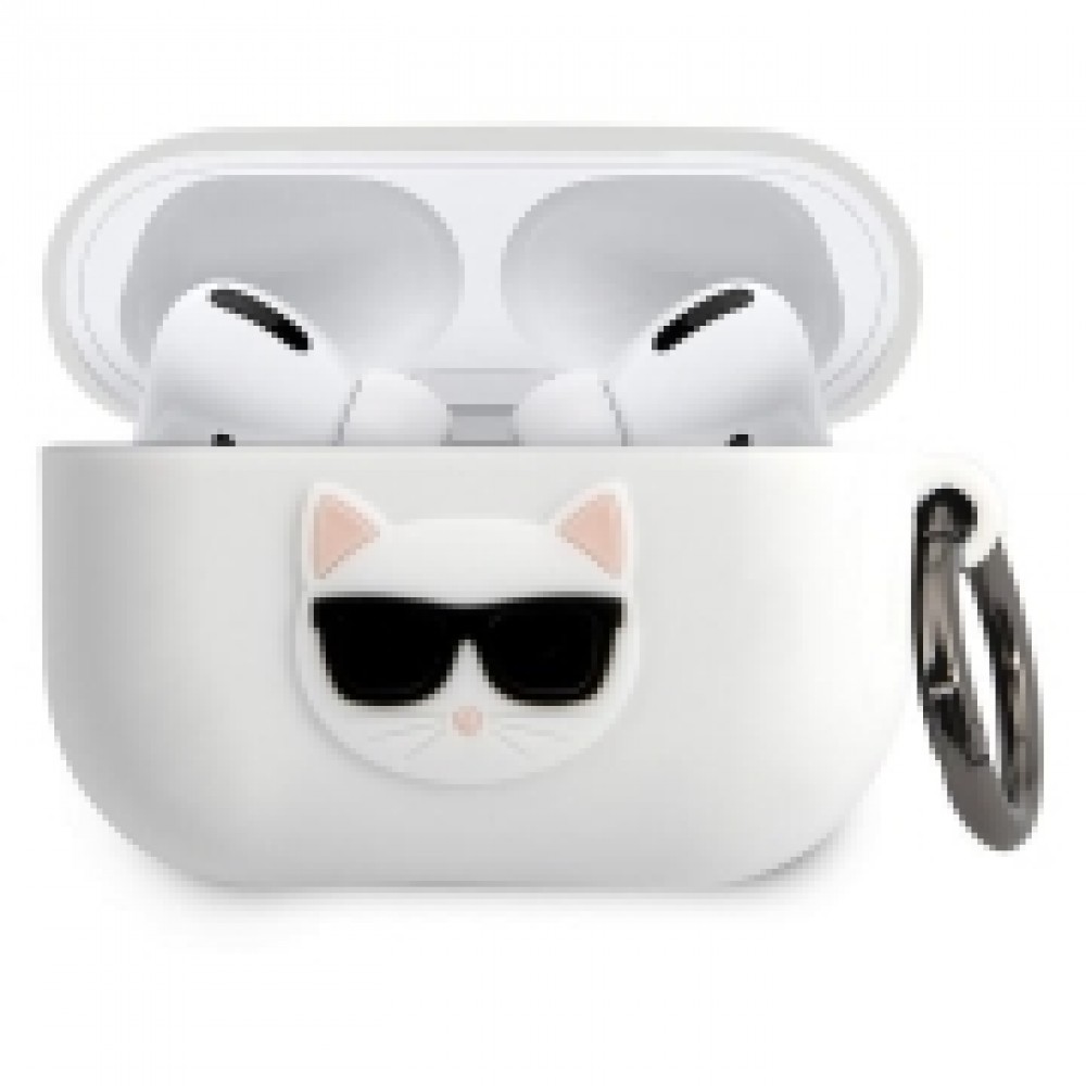 Чехол Karl Lagerfeld для Airpods Pro Silicone With Ring KLACAPSILCHWH