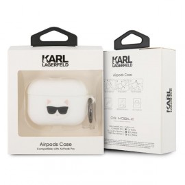 Чехол Karl Lagerfeld для Airpods Pro Silicone With Ring KLACAPSILCHWH