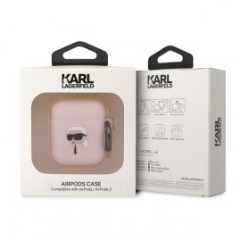 Чехол Karl Lagerfeld для Airpods 1/2 Silicone With Ring (KLA2RUNIKP)