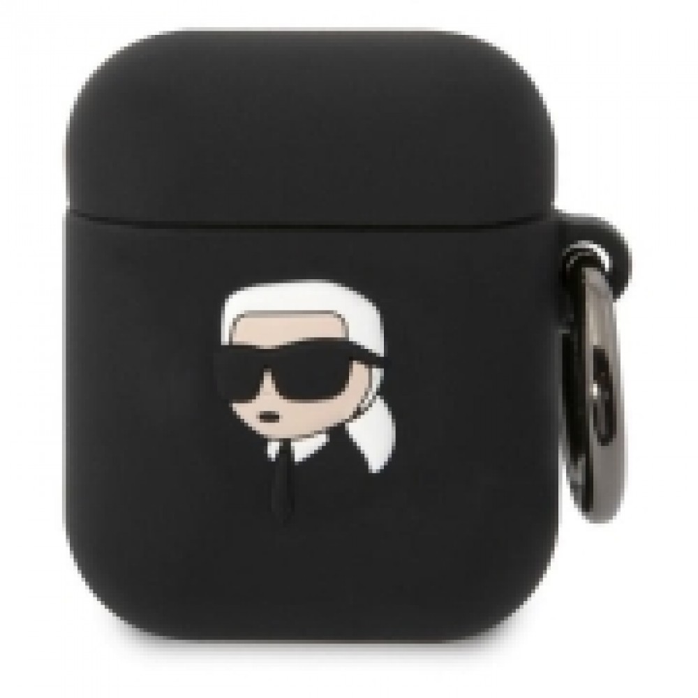 Чехол Karl Lagerfeld для Airpods 1/2 Silicone With Ring (KLA2RUNIKK)