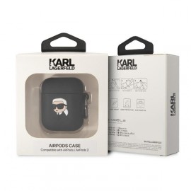 Чехол Karl Lagerfeld для Airpods 1/2 Silicone With Ring (KLA2RUNIKK)