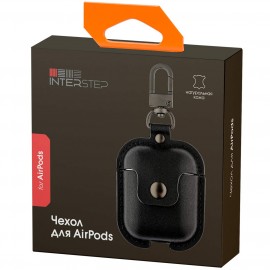 Чехол для AirPods InterStep с карабином чёрный