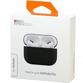 Чехол для Apple AirPods Pro InterStep liquid silicone, Black 