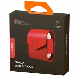 Чехол для AirPods InterStep с магнитной застежкой красный