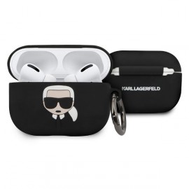 Чехол Karl Lagerfeld для Airpods Pro Silicone With Ring KLACAPSILGLBK