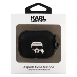 Чехол Karl Lagerfeld для Airpods Pro Silicone With Ring KLACAPSILGLBK