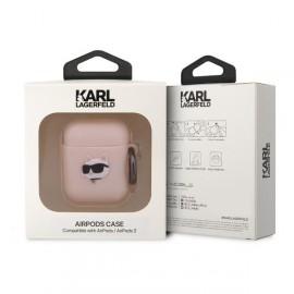 Чехол Karl Lagerfeld для Airpods 1/2 Silicone With Ring (KLA2RUNCHP)