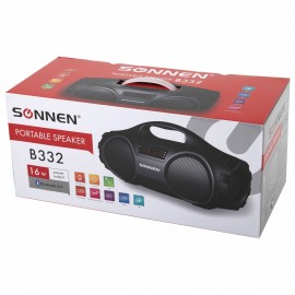 Портативная акустика Sonnen B332, 16 Вт, Bluetooth, FM-тюнер, microSD, MP3