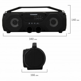 Портативная акустика Sonnen B306, 12 Вт, Bluetooth, FM-тюнер, microSD,MP3