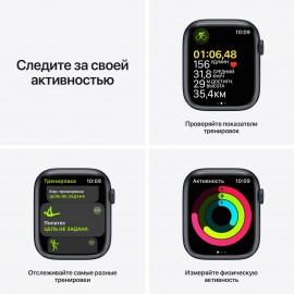 Смарт-часы Apple Watch Series 7 GPS 45mm MidnightAl/Midnight Sport