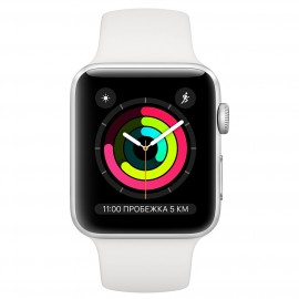 Смарт-часы Apple Watch S3 42mm Silver Al/White Sport Band