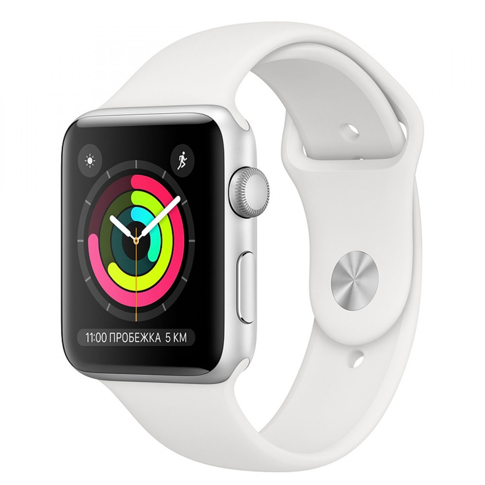 Смарт-часы Apple Watch S3 38mm Silver Al/White Sport Band