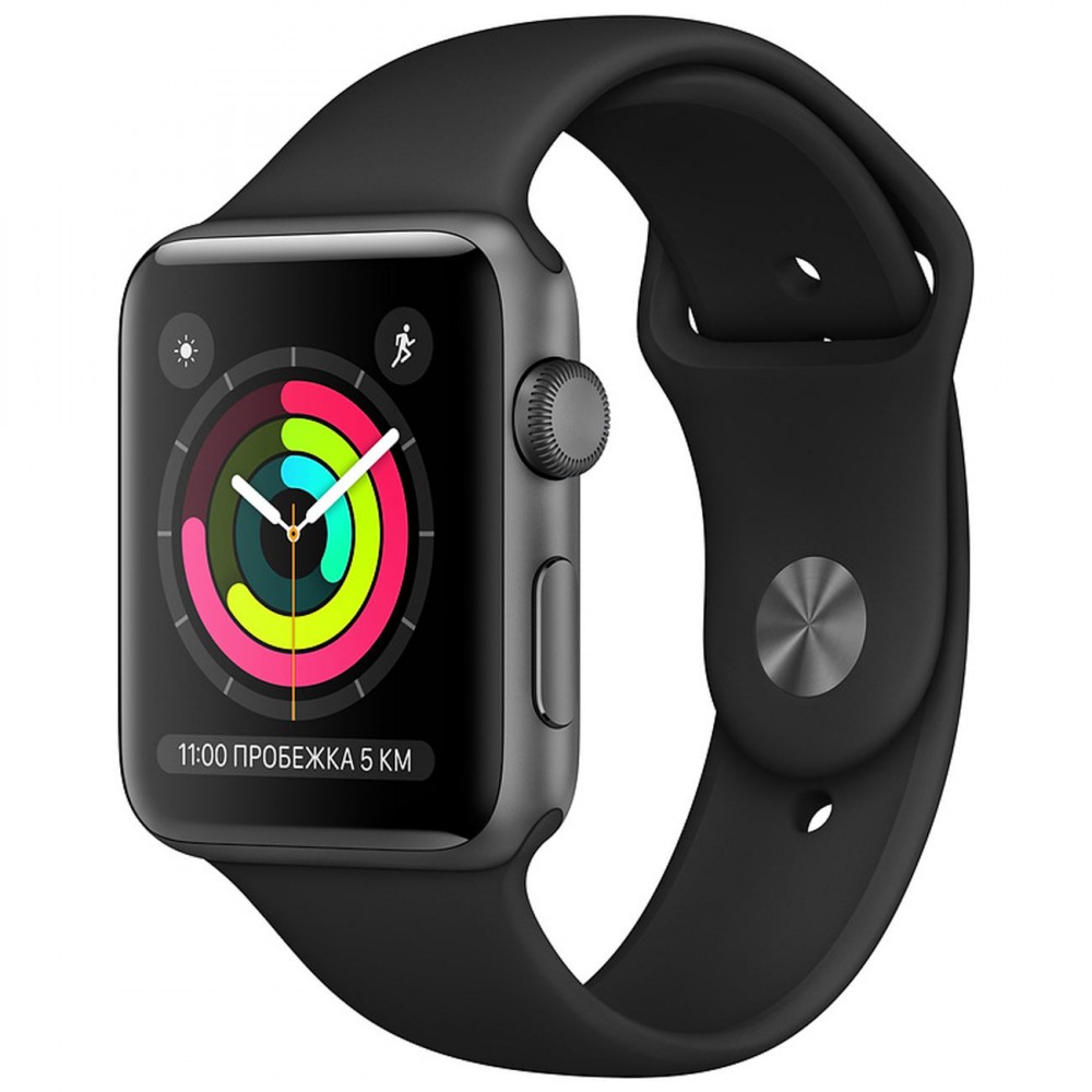 Смарт-часы Apple Watch S3 38mm Space Grey Al/Black Sport Band