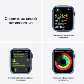 Смарт-часы Apple Watch Series 7 GPS 45mm Blue Al/Abyss Blue Sport