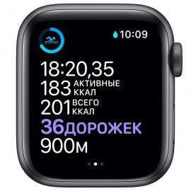 Смарт-часы Apple Watch S6 44mm Space Gray Aluminum Case with Black Sport Band (M00H3RU/A)