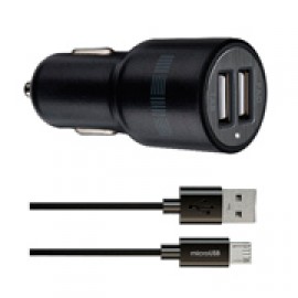 Автомобильное зарядное устройство InterStep 2 USB 2.1A + 2.1A + кабель microUSB