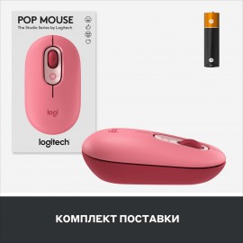 Мышь беспроводная Logitech POP Mouse Heartbreaker Rose (910-006548)