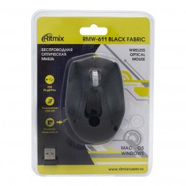 Мышь беспроводная Ritmix RMW-611 Black fabric