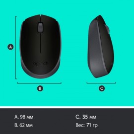 Мышь беспроводная Logitech M171 Black/Grey