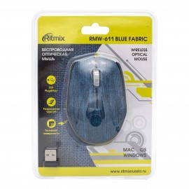 Мышь беспроводная Ritmix RMW-611 Blue fabric