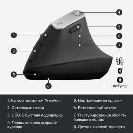 Мышь беспроводная Logitech MX Vertical (910-005448)