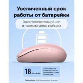 Мышь беспроводная uGreen MU105 Pink (90686)