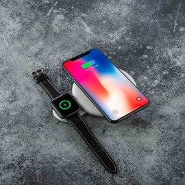 БЗУ InterStep для Apple Watch +IPhone, белый, QI, мощность 12Вт