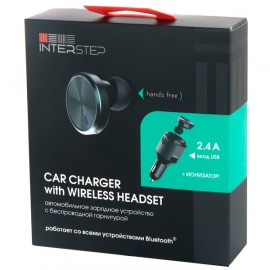 Гарнитура Bluetooth для сот. телефона InterStep +USB 2A с ионизатором (IS-CC-MBH200USB-000B201)