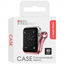 Бампер для Apple Watch InterStep 40mm спортивный, силикон, розовый 