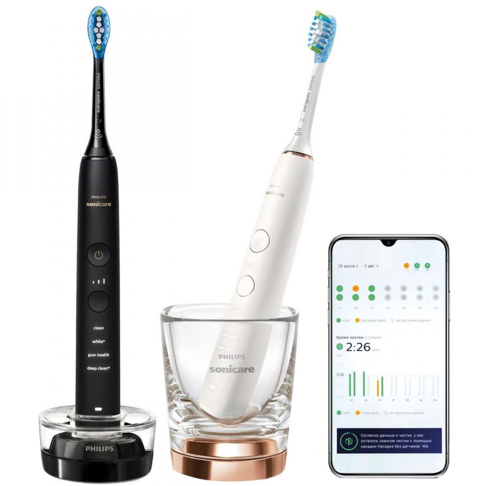 Набор электрических зубных щеток Philips Sonicare DiamondClean 9000 HX9914/57 с приложением