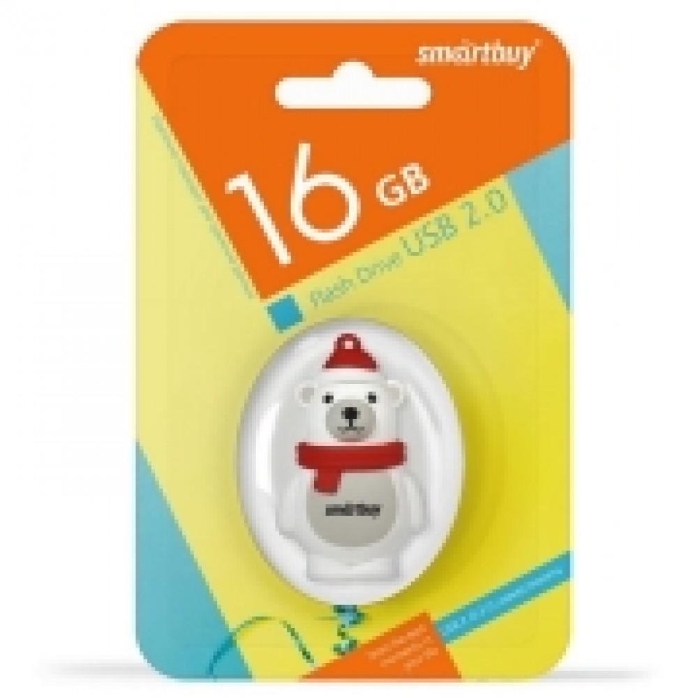 Флеш-диск Smartbuy 16GB Wild Белый Медведь (SB16GBPolarBearW)