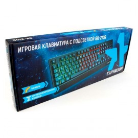 Игровая клавиатура Гарнизон GK-210G, Rainbow, черный