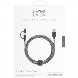 Кабель для iPod, iPhone, iPad Native Union 2 м Universal Zebra (BELT-KV-ULC-ZEB-V2) 