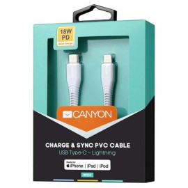 Кабель для iPod, iPhone, iPad Canyon 1.2м MFI USB Type-C/Lightning White (CNS-MFIC4W)