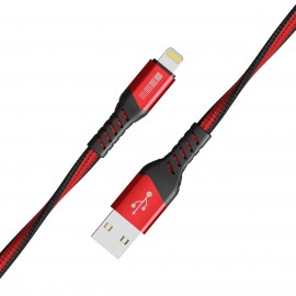 Кабель для iPod, iPhone, iPad InterStep USB/Lightning плоский 0,6м Red/Black