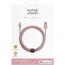 Кабель для iPod, iPhone, iPad Native Union 3 м Rose (BELT-KV-L-ROSE-3) 