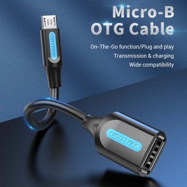 Кабель для компьютера Vention OTG USB 2.0 AF/micro B 5pin 0,15м (CCUBB)